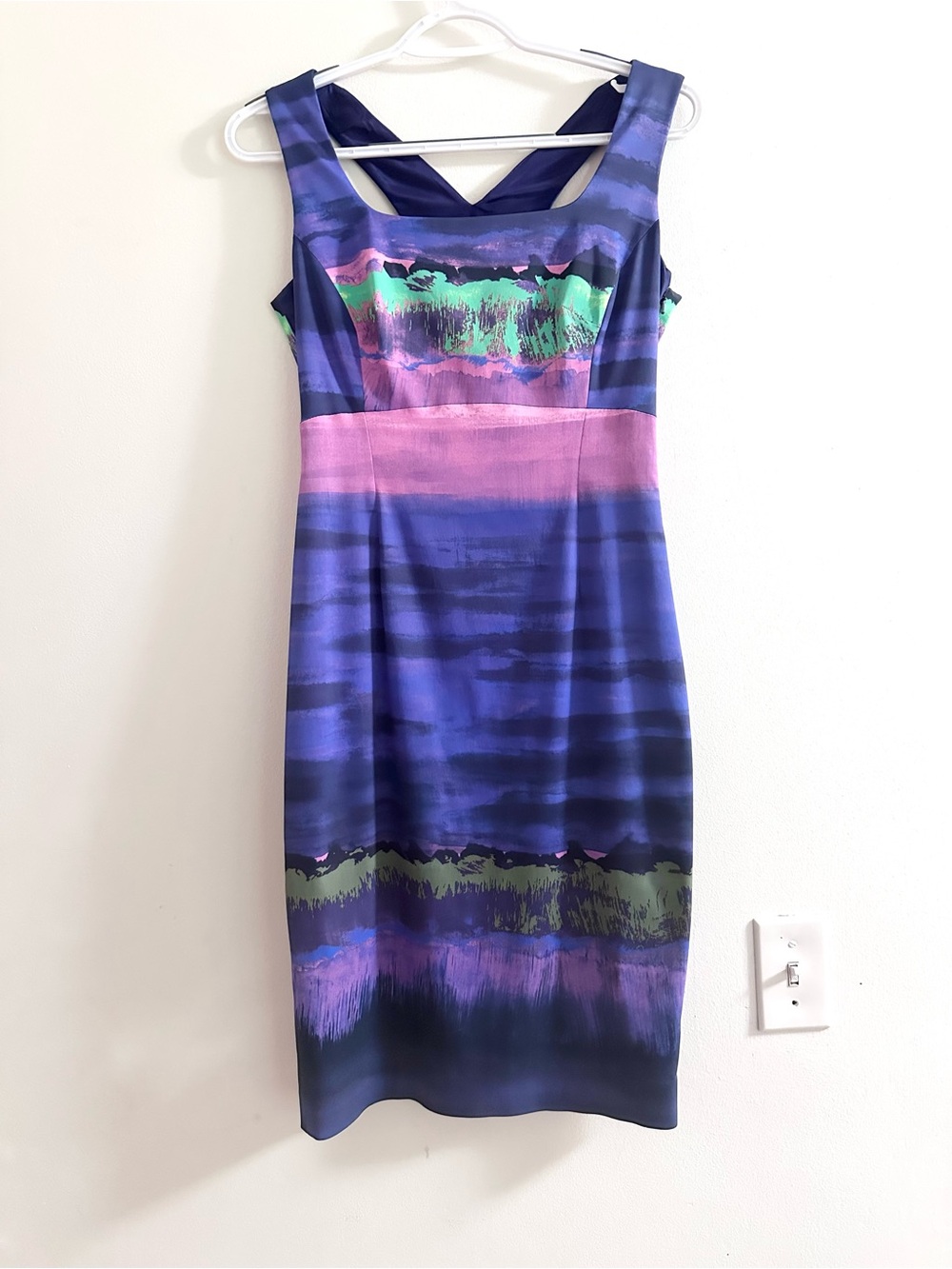 Karen Millen Painterly Stripe Bodycon dress. Size 4
